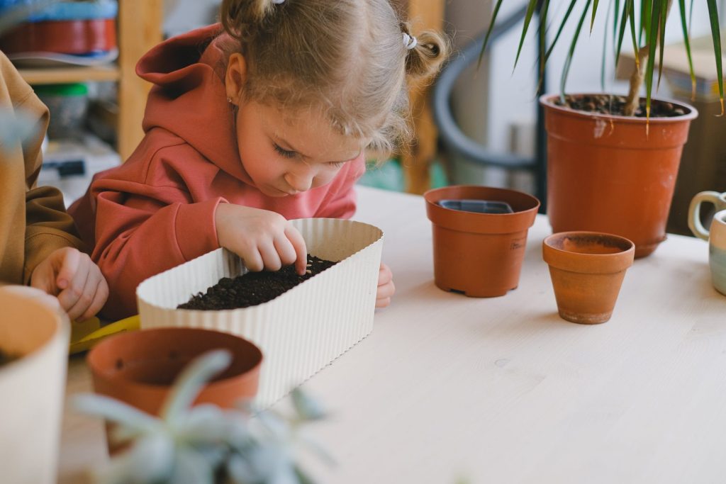 Kids Planting a Plant